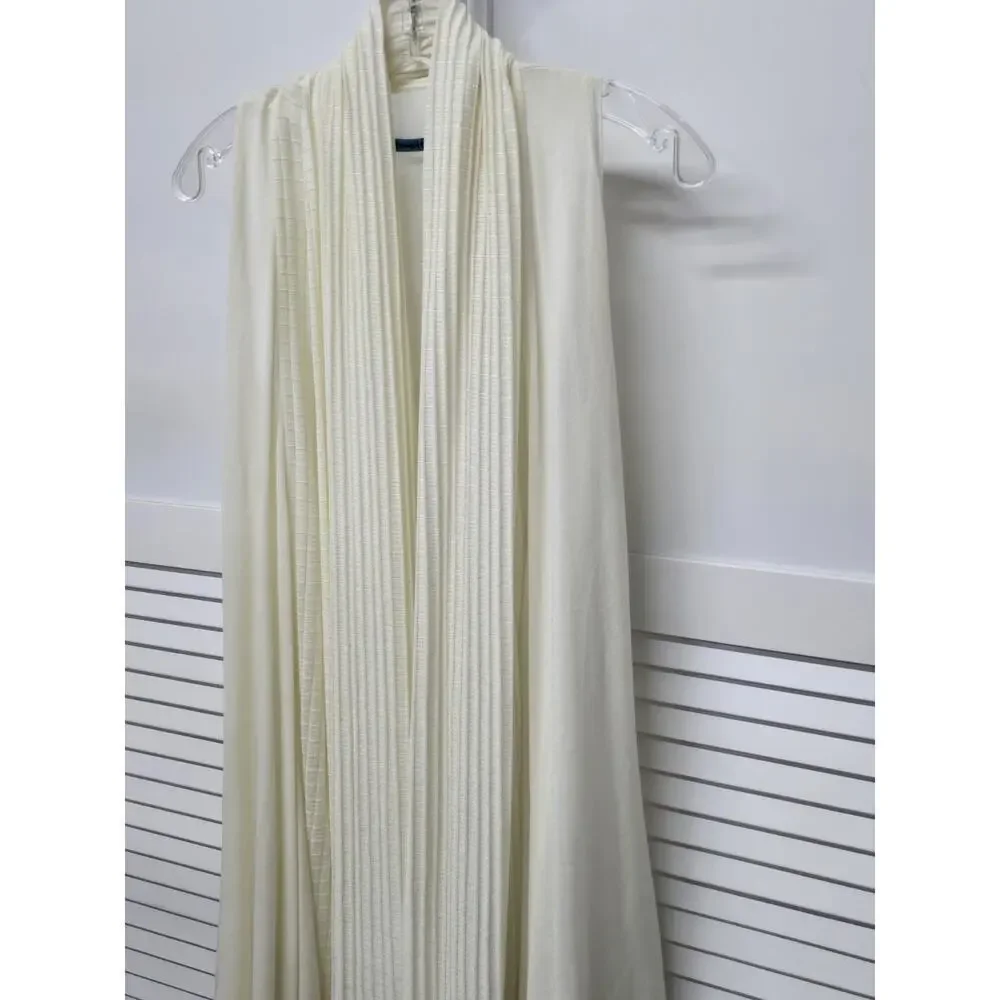 Alice + Olivia Women's Soft White Drape Front Long Cardigan XS NWT $297 - Picture 3 of 7